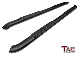 TAC Side Steps Fit 2005-2019 Toyota Tacoma Double Cab Truck Pickup 4" Oval Bend Texture Black Side Bars Nerf Bars Running Boards Exterior Accessories (2PCS Running Boards)