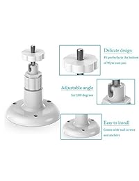 Wyze Cam Pan - Soporte de pared ajustable para interior y exterior, soporte de techo giratorio de 360 grados, compatible con Wyze Cam Pan y otras cámaras con la misma interfaz (3 unidades)