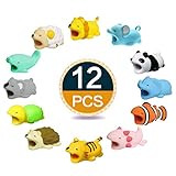 Moshkai 12 Pieces Cute Animals Cable Bites, Various Animal Cable Bites Cable Accessories Phone Cables Protectors