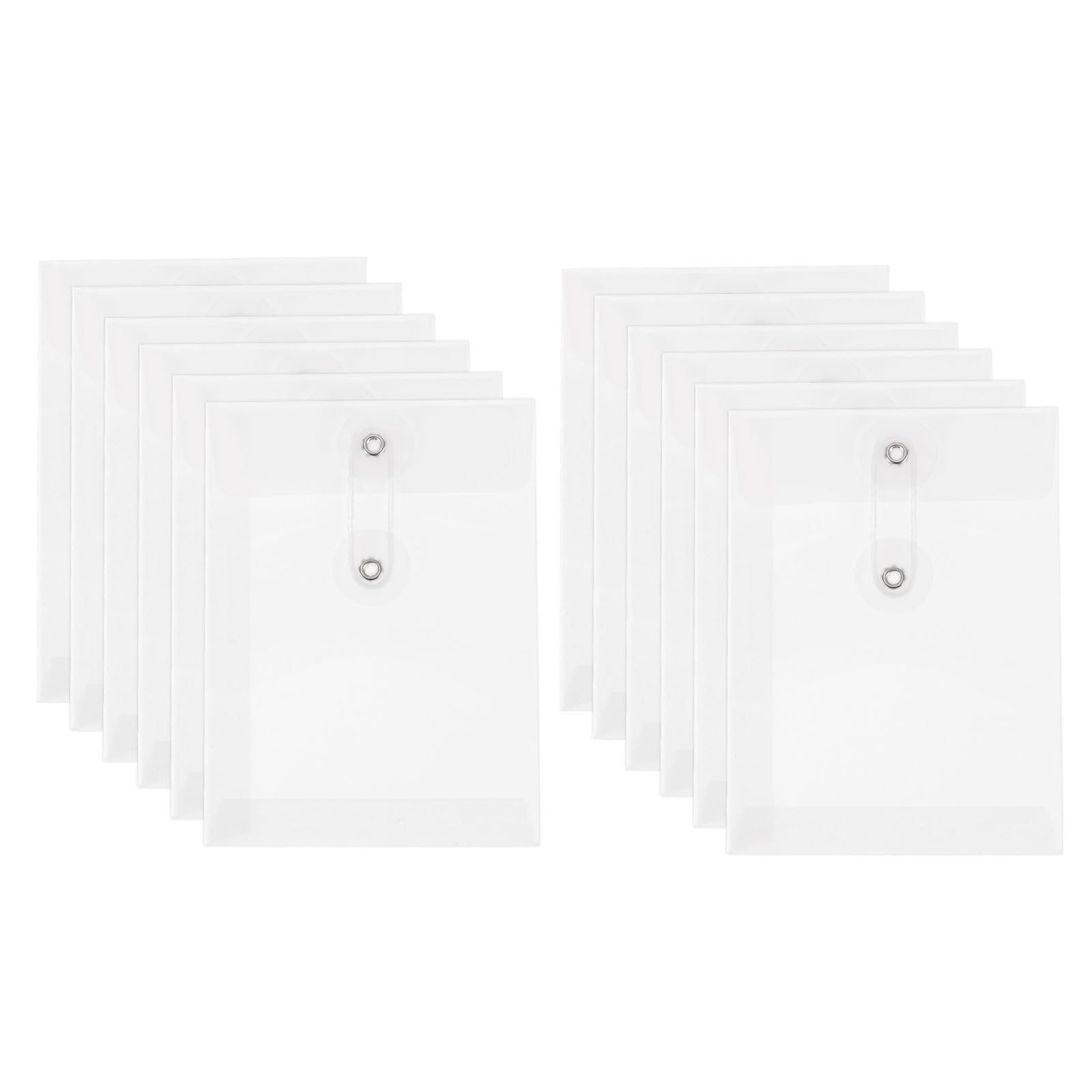 PATIKIL 12 Pcs Kraft Paper Envelope with String Tie Closure, 5.5 x 4 Inch Vintage Envelopes File Folder Bag for Office Business Home Card Storage Document Organize, Transparent