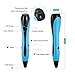 3D Printing Pen - 2019 Halloween Upgrade 3D Pen Gift with 12 Colors 1.75mm PLA Filament Refills and Stencil Safe for Kids Adults, Non-Clogging, Controllable Temperature, Auto Off, USB Charging - Blue