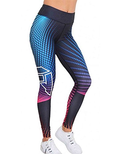 SEASUM Women 3D Printed Leggings Sports Gym Yoga Workout High Waist Running Pants Causual Fitness Tights Dry Fit S