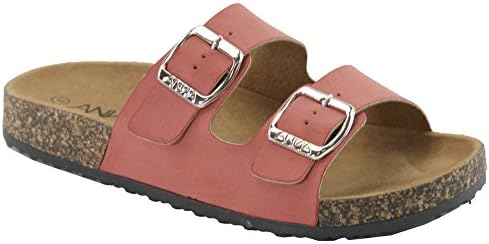 Annas Fashion Anna Women's Double Strap Cork Sole Slide Sandal Buckle