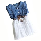 Baby Girls Child Princess Party Kid Summer Denim Jeans Dress Skirt