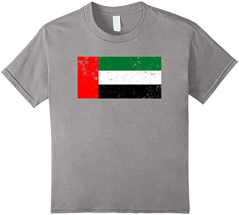 Kids United Arab Emirates Flag T-shirt UAE Retro 6 Slate