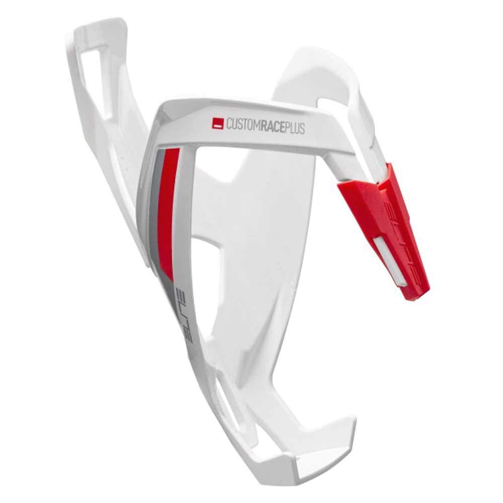 Elite Custom Race Plus Bottle Cage, White/red