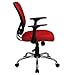 Flash Furniture Alfred Mid-Back Red Mesh Swivel Task Office Chair with Chrome Base and Arms