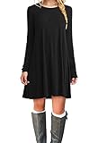 Bluetime Women's Basic Long Sleeve Casual Loose T-Shirt Dress