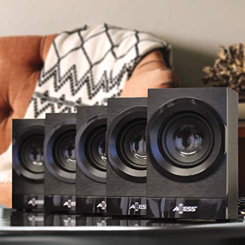 AXESS Mini Entertainment System 5.1-Channel Home Theater Speaker System Black (MSBT3911BK) - Thumbnail 6