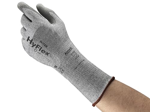 Ansell Hyflex 11-728 Guantes de Trabajo de Seguridad, Protección Mecánica, Talla 10 (XL), Gris (12 Pares)