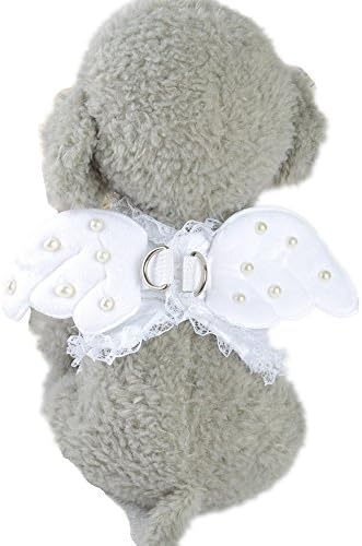 Tromy Angel Wings Pet Dog Comfortable Vest Harness&amp;Leash Set White,XS