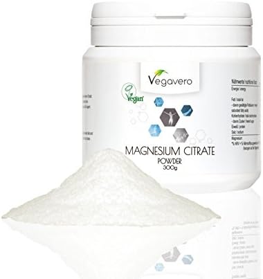 Magnesium Citrate Powder 300g | High quality from Trimagnesium dicitrate | Strengthen Muscles, Enhance Performance, Endurance | Vegan & Vegetarian by Vegavero