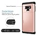 SAMONPOW Wallet Cover for Galaxy Note 9 Case Hybrid Dual Layer Protective Case Card Holder Shell Anti Scratch Hard Soft Rubber Bumper Cover Case for Samsung Galaxy Note 9 Rose Gold