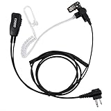 Coodio Professional Surveillance Earpiece Headset Bodyguard FBI [Covert Acoustic Tube] Mic Microphone For 2 Pin Motorola, Hytera 2 Way Radio Walkie Talkie