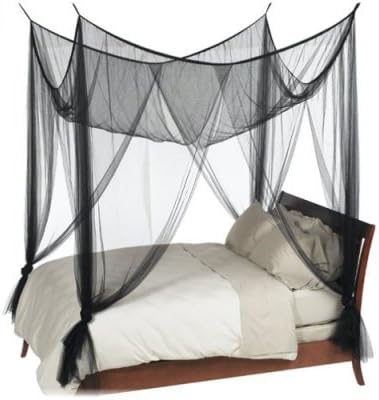 Four Corner Queen / King Bed Canopy Ceiling Hooks Included (Black)