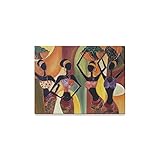 Oil Painting Art African Woman Canvas Print Canvas Art Print (Frame Also Included)- Measure Size: 16