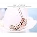 Everrich Pink Rose Gold Plated Flower Girl Drop Pendant Necklace Earrings Jewelry Sets for Wedding, 2 Pcs, Pink
