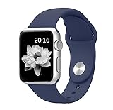 top4cus Apple Watch Band 42mm Soft Silicone Replacement Sport Strap iWatch Band for Apple Watch 42mm Model - Small/Medium - Midnight Blue