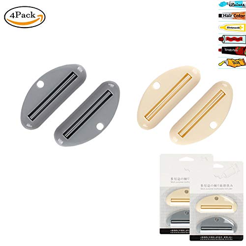 ONDY 4-Pack Toothpaste Tube Squeezer Toothpaste Clips Cream Squeezers for Toothpaste Hair Salon, Hand Cream,Paint Tube,Cosmetics (4-PC-Squeezer)