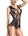Women's Sexy Lingerie One Piece Lace Babydoll Flexible Bodysuit Nightdress by Nora Twips (L), Black