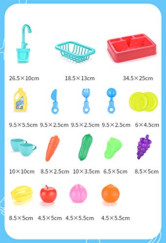 HYISHION Kinderküche zubehör kinderwaschbecken-spielküche zubehör mit kindergeschirr teeservice kochgeschirr Weihnachten… – Bild 6