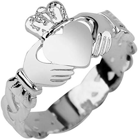 Claddagh Rings Ladies 925 Sterling Silver with Trinity Band