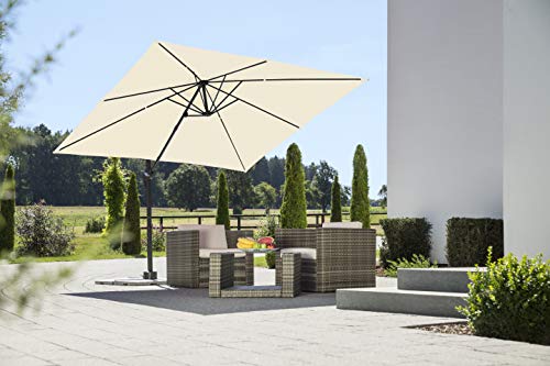 Schneider Sonnenschirm Rhodos Junior, natur, 270 x 270 cm quadratisch, 786-02, Gestell Alu/Stahl, Bespannung Polyester… – Bild 3