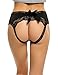 Avidlove Crotchless Panties for Women Lace Bowknot Open Croth Panty Black XL