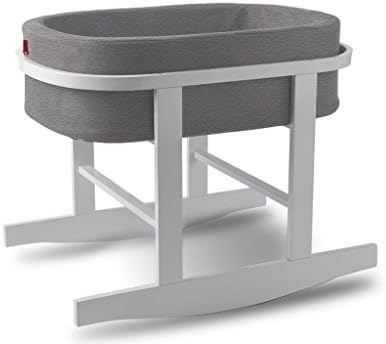 Ninna Nanna Bassinet in Heather Gray with White Base by Monte Design