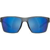 Native XD9041 Breck Sunglasses, Matte Smoke Crystal/Blue Mirrored Polarized, 56 mm
