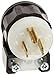 Leviton 5266-CA 15 Amp, 125 Volt, Angle Plug, Straight Blade, Industrial Grade, Grounding, Black-White primary