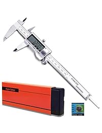 Herramienta electrónica de medición de calibre digital, acero inoxidable endurecido Sibaok con pantalla de visualización LCD de apagado automático Vernier Caliper, medición de precisión o formato imperial 6 pulgadas   150 mm Herramientas