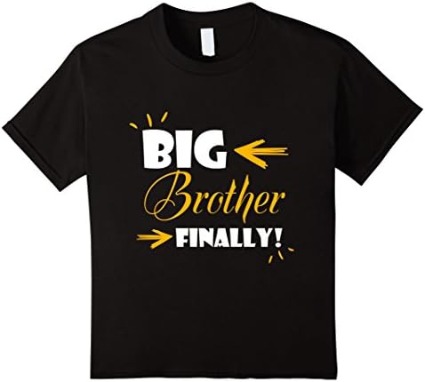 unisex-child Big Brother Finally Shirt Kids  Baby Pregnant announcement 6 Black