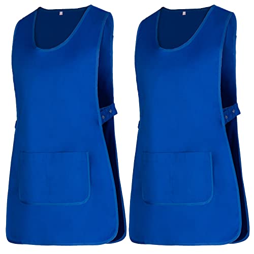 MISEMIYA - Package 2 Units - Cleaning Apron Work Uniform Clinical Medical Cleaning Veterinary Sanitary Hospitality- Ref.868 - X-Large, Royal Blue 21
