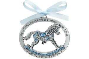 CA Gift CM15B Blue Horse Crib Medal for Jewelry Making, 2-1/2 x 2"
