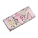 Wei Long Jewelry Roll,Travel Jewelry Roll Bag,Silk Embroidery Brocade Jewelry Organizer Case with Tie Close (Blossom,Pink)