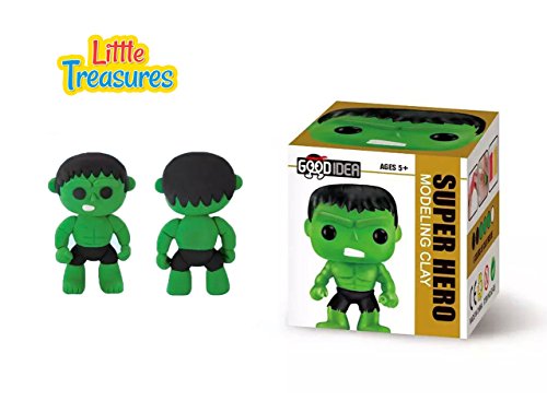 Little Treasures Modeling Clay Air Dry Clay - Create a Green super hero characters with molding play-dough kit