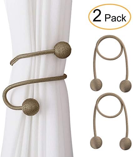 Curtain Tie Back Curtain Clips Rope Holdbacks Curtain Holder Buckles 2pcs, DIY Creative Random Modeling Home Office Hotel Window Decoration (Brown)