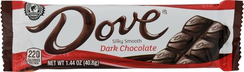 DOVE SINGLES SILKY SMOOTH DARK CHOCOLATE BAR, 1.44 OUNCE – 18 COUNT PER PACK — 12 PACKS PER CASE.