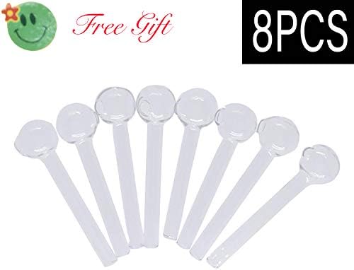 DREAM ELF Upgrade 8PCS HandmadeGlass Art Making Fragrance Oil Burner with Sticker 4inch Male Joint
