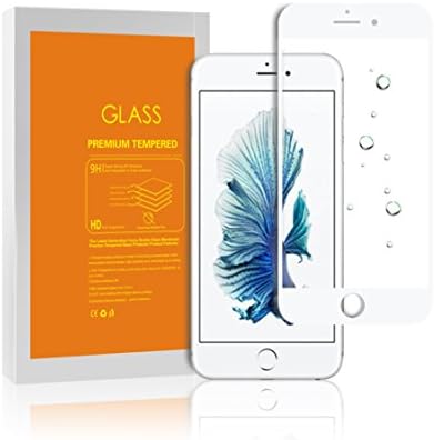 Apple iPhone 8/7 Plus Screen Protector Tempered Glass 3D Full Coverage, Fingerprint-Proof and Scratch Resistant iPhone 7 Tempered Glass (White)