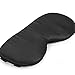 Sleep Mask, Andake Natural Silk Eye Mask Stable 2 Adjustable Straps and Comfortable Light Block Flap (Black/Blue)