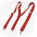 Allegra K Women's Suspenders Metal Clips Adjustable Elastic Band Y Shaped Suspender One Size Red