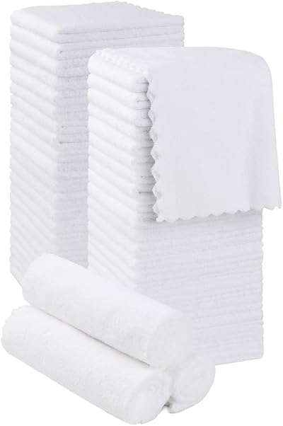 Orighty Ultra Soft Washcloths 48 Pack 12x12 Microfiber White Premium