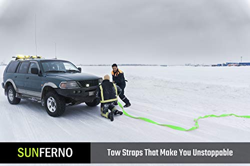 Ultimate Tow Recovery Strap 35000lb - Recover Your Vehicle Stuck in Mud/Snow - Heavy Duty 3" x 20' Winch Snatch Strap - Protective Loops, Water-Resistant - Off Road Truck Accessory - Bonus Storage Bag
