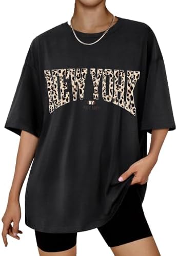 MakeMeChic Lace Jersey Shirts for Women V Neck Letter Graphic Tee
