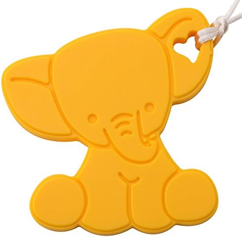 Teething Toy for baby &amp; toddler, Non-Toxic &amp; BPA Free Unique Soothing Silicone Makes the Best Shower Gift for infants (Giraffe, Ball, Ring and Rattle Alternative) Designed in the USA – Neutral yellow