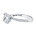 BERRICLE Rhodium Plated Sterling Silver Cushion Cut Cubic Zirconia CZ Solitaire Engagement Ring
