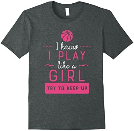 Mens Basketball Shirt -Girls Basketball Gift- Play Like a Girl 2XL Dark Heather