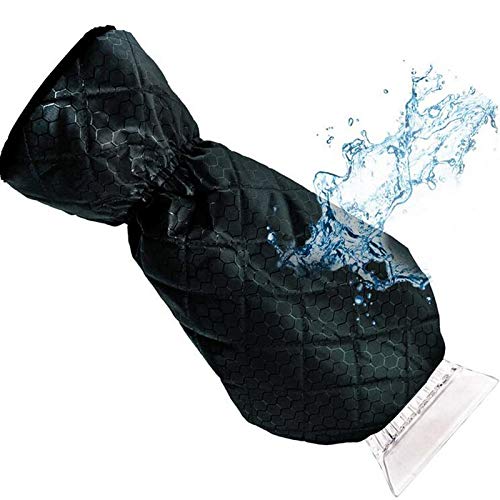 2pcs Winter Snow Gloves Scraper, PS Blade Scraper Ice Mitten, Waterproof Thick Fleece Elastic Wristband Oxford Cloth Cleaning Snow Shovel Scraper Tool for Car Windshield